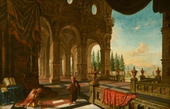 David kneeling in his Palace before the Prophet Nathan by Tobias van Nijmegen