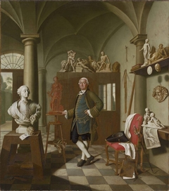 Der Bildhauer Charles de Grof in seinem Atelier by Peter Jacob Horemans