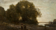 Evening by Jean-Baptiste-Camille Corot