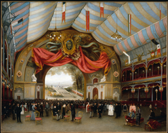 Exécution de l'Ode triomphale à la gloire de la République, d'Augusta Holmès, le 19 septembre 1889, au palais de l'Industrie, à l'occasion de la distribution des récompenses de l'exposition universelle by Lavialle de Lameillère