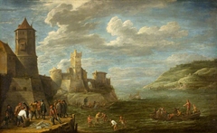 Fishermen on a Quay by David Teniers the Younger