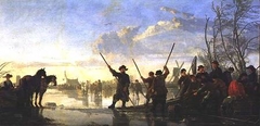 Fishing under the Ice near Dordrecht by Aelbert Cuyp