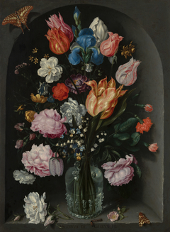 Flowers in a Glass Flask by Jacob de Gheyn II