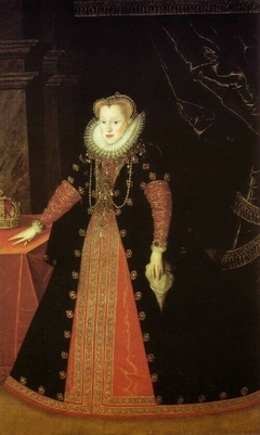 Full-length portrait of Anne of Austria (1573-1598). by Anonymous