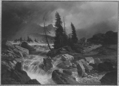 Gebirgslandschaft vor dem Sturm by Albert Zimmermann