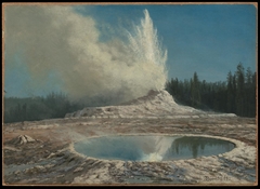 Geyser, Yellowstone Park by Albert Bierstadt