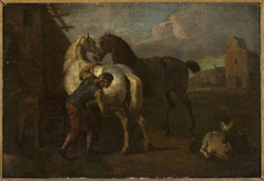 Groom and horses by Pieter Wouwerman