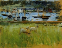 harbor in the port of Fecamp by Berthe Morisot