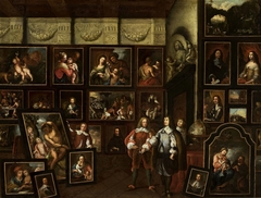 Interior of a gallery of paintings of the Libštejnský of Kolovrat family. by Anonymous