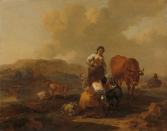 Italian landscape by Nicolaes Pieterszoon Berchem