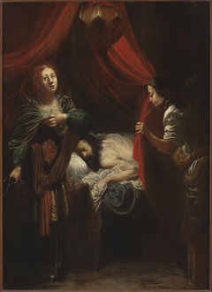 Judith in the tent of Holofernes (Judith 13:4-6) by unknown Flemish painter