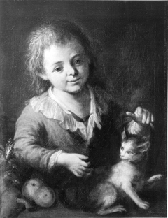 Knabe mit Katze by Franz Ignaz Oefele