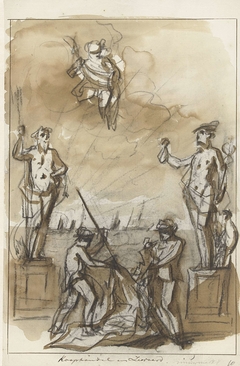 Koophandel en Zeevaart, decoratie op de Nieuwmarkt, 1795 by Jurriaan Andriessen