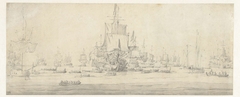 Krijgsraad van de Nederlandse vloot voor de Vierdaagse Zeeslag in 1666 by Willem van de Velde II