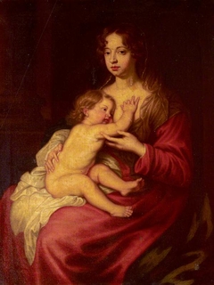 Lady Elizabeth Percy, Countess of Ogle, later Duchess of Somerset (1667-1722) and Algernon, later 7th Duke of Somerset (1684 - 1750) as 'Madonna and Child' (after Van Dyck) by Anonymous