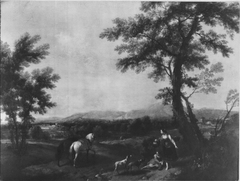 Landscape with a Groom and two Horses, and two Peasant Women by Francesco Zuccarelli