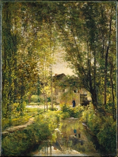 Landscape with a Sunlit Stream by Charles-François Daubigny