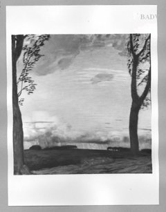 landscape with a thunderstorm going away by Franz Von Stuck