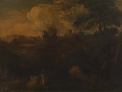 Landscape with a Woman Carrying a Pitcher by Anonymous