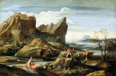 Landscape with Bathers by Antonio Marziale Carracci