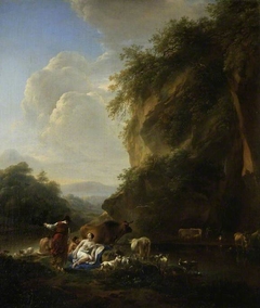 Landscape with Nymphs and Satyrs by Nicolaes Pieterszoon Berchem