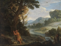 Landschaft mit dem hl. Johanes dem Täufer by Adam Elsheimer