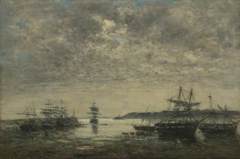 Le Havre, France, l'avant-port by Eugène Louis Boudin