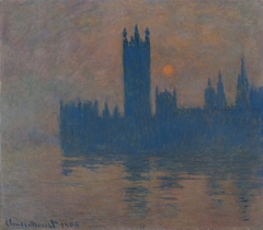 Le Parlement, coucher de soleil by Claude Monet