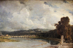 Le pont de Sèvres, vu des bords du parc de Saint-Cloud by Samuel William Reynolds