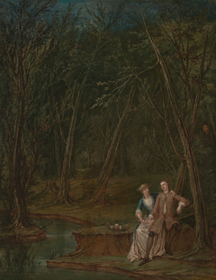 Lovers in a glade by Marcellus Laroon the Younger