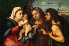 Maria mit dem Kind, Johannes dem Täufer und der heiligen Katharina by Palma Vecchio