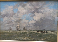 Marines, les lamaneurs by Eugène Boudin