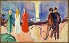 Meeting on the Beach by Edvard Munch