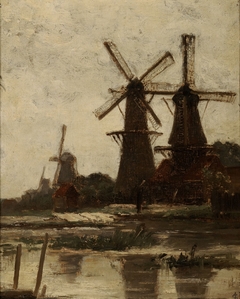 Molens aan de Noordendijk te Dordrecht by Carel Nicolaas Storm van 's-Gravesande