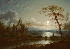 Moonlit Landscape with Gothic Ruin by Sebastian Pether