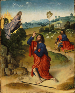 Moses and the Burning Bush, with Moses Removing His Shoes by Anonymous