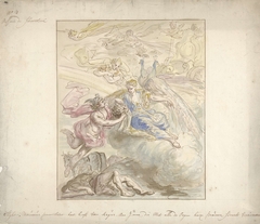 Ontwerp voor een kamerbeschildering met allegorie op de Lucht by Elias van Nijmegen