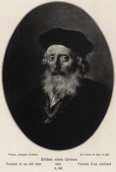 Oval Portrait of a Bearded Old Man by Rembrandt