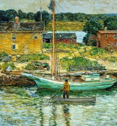 Oyster Sloop, Cos Cob by Childe Hassam