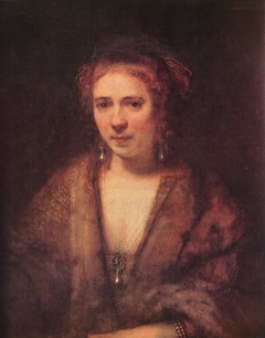 Portrait of a Young Woman in a Fantasy Costume by Rembrandt