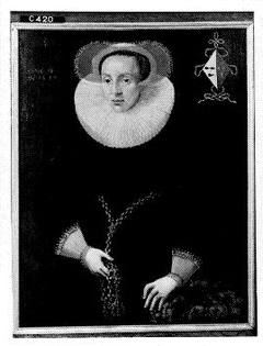 Portrait of Anna van der Aar (1576-1656), wife of Petrus Scriverius by Isaac van Swanenburg