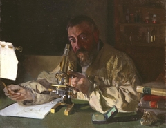 Portrait of  Dr Simarro at the Microscope by Joaquín Sorolla