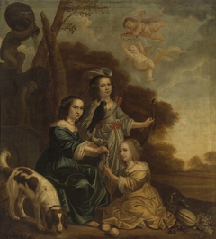 Portrait of Geertruyt, Margriet and Anna Delff, the Artist's Daughters (Portrait of three Little Girls in a Landscape) by Jacob Willemsz. Delff II