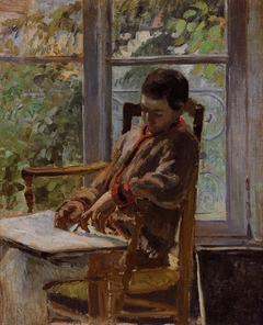 Portrait of Lucien Pissarro by Camille Pissarro