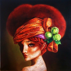 Portrait with apples by Jekaterina Razina