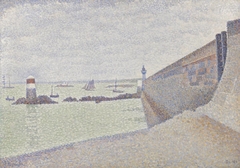Portrieux. La jetée, temps gris by Paul Signac