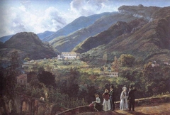 Quisisana seen from a Terrace with the Royal Household by Johan Christian Dahl