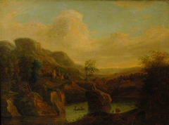 River Landscape with Rocks by Francesco Zuccarelli