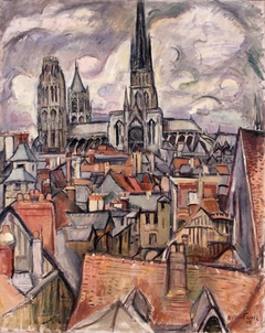 Roofs and Cathedral in Rouen by Othon Friesz