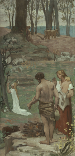 Sainte Geneviève enfant en prière by Pierre Puvis de Chavannes